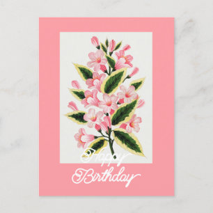 Elegante Vintage Weigela Plant Gefeliciteerd Briefkaart