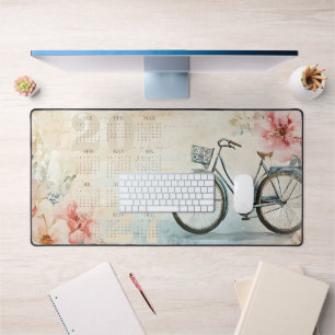Elegante Vintage Whimsical Fietskalender 2027 Bureaumat