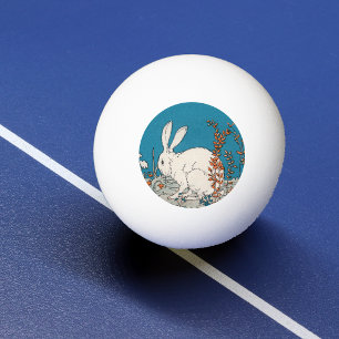 Elegante Vintage Witte Konijn Bloemen Pingpongballen