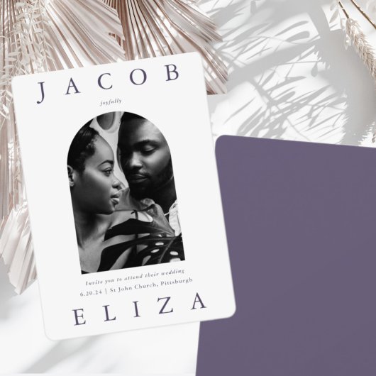 Elegante Violet Arch foto bruiloft Kaart