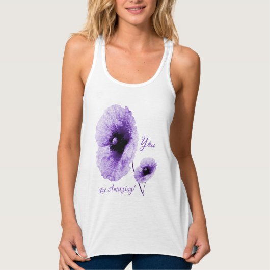 Elegante Violet Bloemen Vrouwen Tanktop (Voorkant)