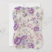 Elégante Violet Floral Bridal Shower Invitation (Dos)