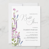 Elégante Violet Floral Bridal Shower Invitation (Devant)