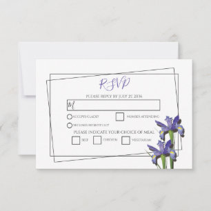 Elégante Violet Iris Mariage Cartes RSVP