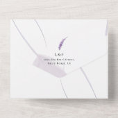 Elegante Violet Lavendel & Peach Kleur Bruiloft All In One Uitnodiging (Achterkant)