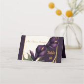 Elegante Violet Paarse en gouden Calla Lily bruilo (Achterkant)