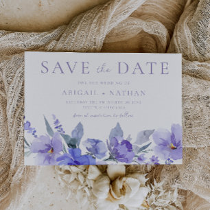 Elegante Violet Paarse Waterverf bruiloft Save The Date