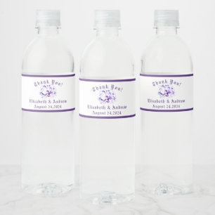 Elegante Violets Etikettenset voor voedsel en dran Waterfles Etiket