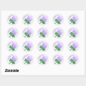 Elegante Violette Roos Ronde Sticker (Vel)