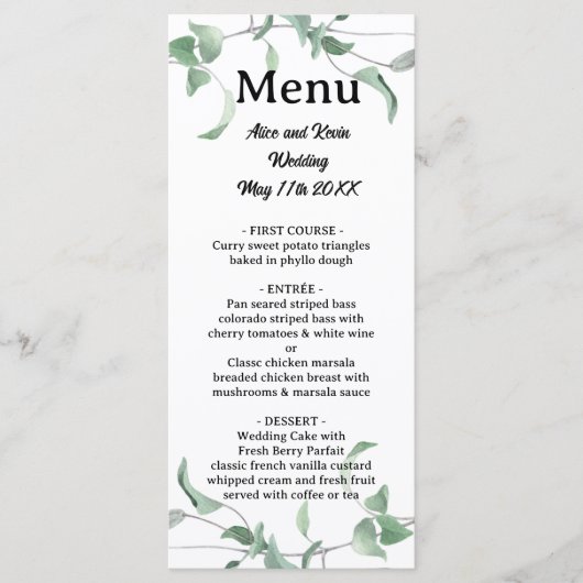 Elegante violette tak menu (Voorkant)