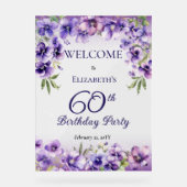 Élégante Violette violette Florale 60e fête d'anni (Recto)