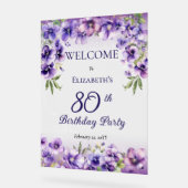 Élégante Violette violette Florale 80e fête d'anni (Angle)