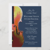 Elegante Viool Muziek Overweging Navy Blue Kaart (Voorkant)