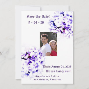Elegante Viooltjes Bewaar de Datum Save The Date