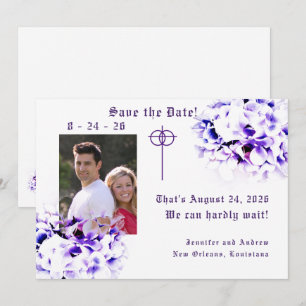 Elegante Viooltjes Bewaar de Datum Save The Date