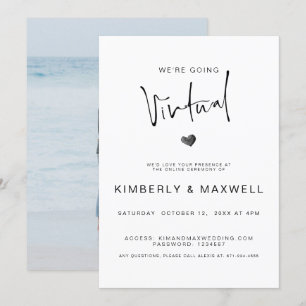 Elegante virtuele online bruiloftsfoto kaart