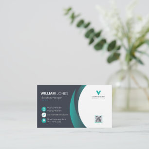 Elegante Visitekaartje, Groen Wit QR Code Visitekaartje