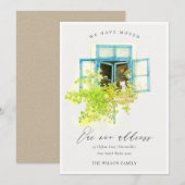 Elégante vitre florale Nous avons Carte Déménagée (Devant / Derrière)