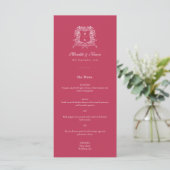 Elegante Viva Magenta  Crest dank u Menu (Staand voorkant)