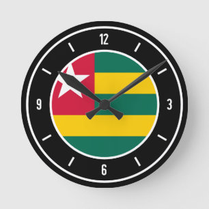 Elegante vlag van Togo Ronde Klok