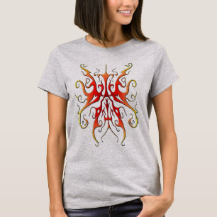Elegante Vlam Stam Masker Abstract Ontwerp T-shirt