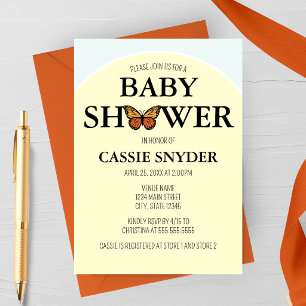 Elegante Vlinder Baby Shower Uitnodiging