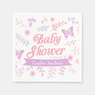 Elegante Vlinder Bloem Baby Shower Feest Benodigdh Servetten