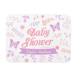 Elegante Vlinder Bloem Baby Shower Party Favor Magneet