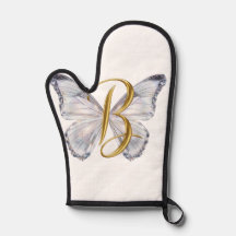 Elegante Vlinder Bloem Letter B - Artistieke Monog