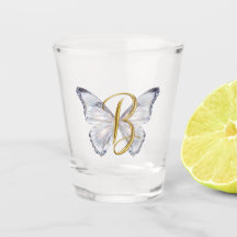 Elegante Vlinder Bloem Letter B - Artistieke Monog