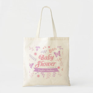 Elegante Vlinder Bloemen Baby Shower Moeder To Be Tote Bag