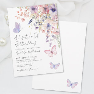 Elegante Vlinder Bruidsfeest Kaart