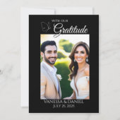 Elegante vlinder bruiloft foto Dank u kaart (Voorkant)