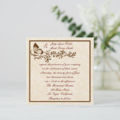 Elegante Vlinder bruiloft uitnodiging (Staand voorkant)