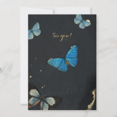 Elegante Vlinder Goud Zwart Volwassen Verjaardag Kaart (Achterkant)