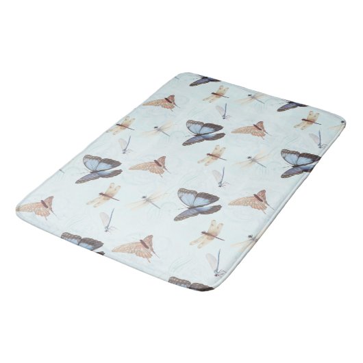 Elegante vlinder in Dragonfly Swirl Scroll artwork Badmat (Gekanteld)