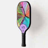 Elegante Vlinder Kleurrijke Initialen USA Official Pickleball Paddle (Links)
