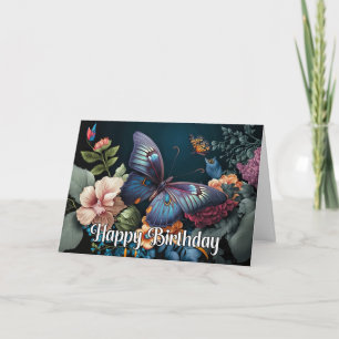 Elegante Vlinder Kunst Gelukkige Verjaardag Kaart