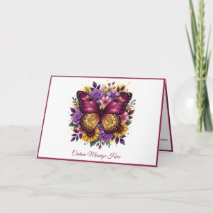 Elegante Vlinder Lush Bloemstuk Kunstwerk Aanpasse Kaart