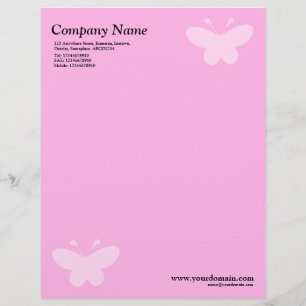 Elegante vlinder - roze briefhoofd ontwerp