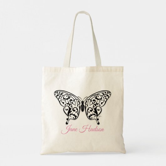 Elegante Vlinder Tote Tas Ontwerp door Eksi (Achterkant)