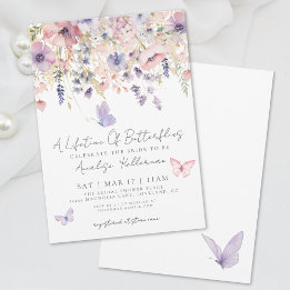 Elegante Vlinder Wildflower Bruidscadeau Kaart