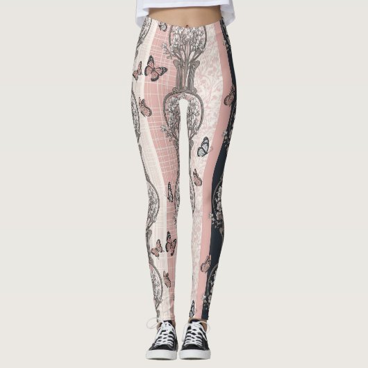 Elegante Vlinderbloesem (5) Leggings (Voorkant)