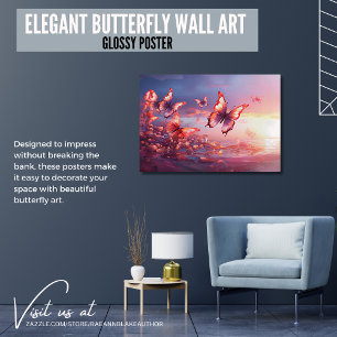 Elegante vlindermuur Art Glossy Poster Perfect Poster
