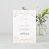 Elegante vlinders Blush Pink Party Menu (Staand voorkant)