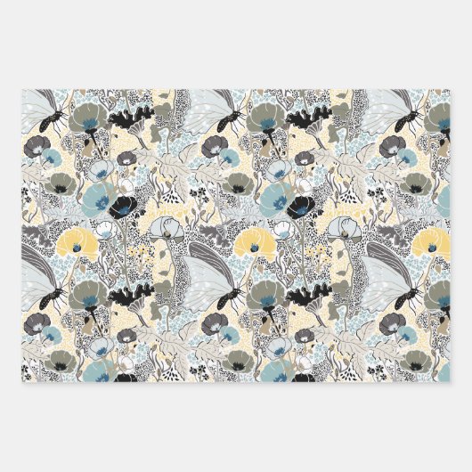 Elegante vlinders Botanische Decoupage Gift Inpakpapier Vel (Voorkant)