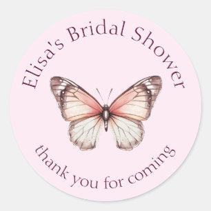 Elegante Vlinders Bruidsdouche Aangepast Ronde Sticker