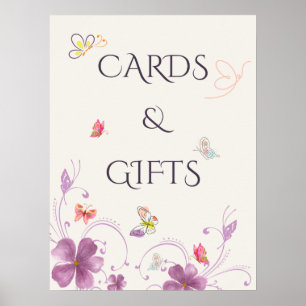 Elegante Vlinders Bruidsfeest Kaarten en Cadeaus Poster