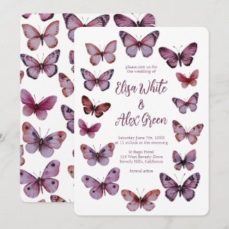 Elegante Vlinders Custom Wedding Kaart