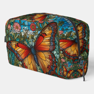 Elegante vlindertuin met glas-in-lood toilettasje